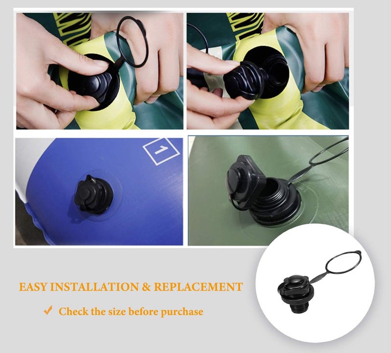 URIMPAVIDO 2PCS Inflatable Boat Air Valve, Kayak Raft Plug Replacement, Inflatable Boat Spiral Air Plug, Air Mattress Plug Replacement, Air Valve Replacement for Inflatable Boat Rubber Dinghy Pool Airbeds - Image 3